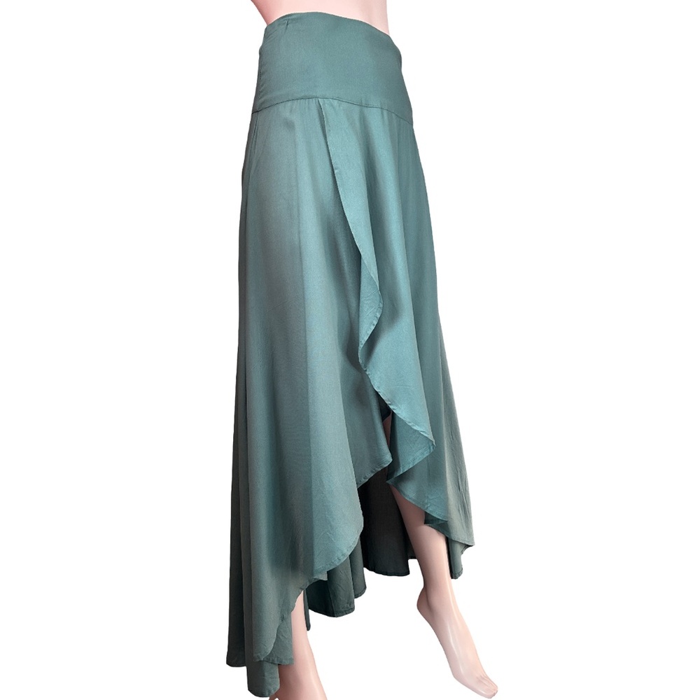 O'Neil Ambrosio Skirt High-Low Asymmetrical Flounce Tulip Hem Peasant Rayon NWT